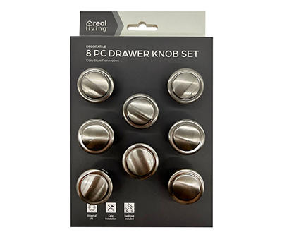 Silver 8-Piece Drawer & Cabinet Knob Set
