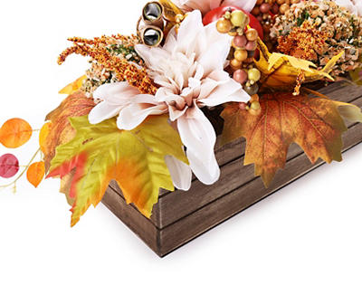 Apple, Berry & Floral Arrangement in Wood Box