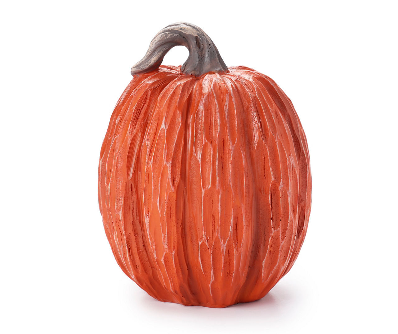 6.18" Orange Textured Resin Pumpkin