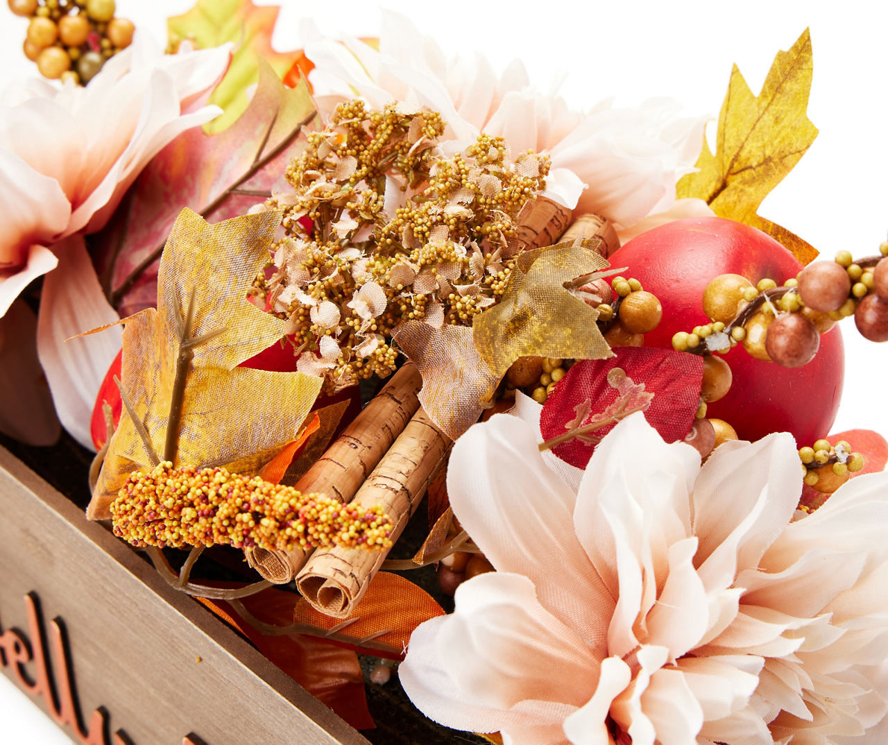 "Hello Fall" Floral Wheelbarrow Tabletop Decor