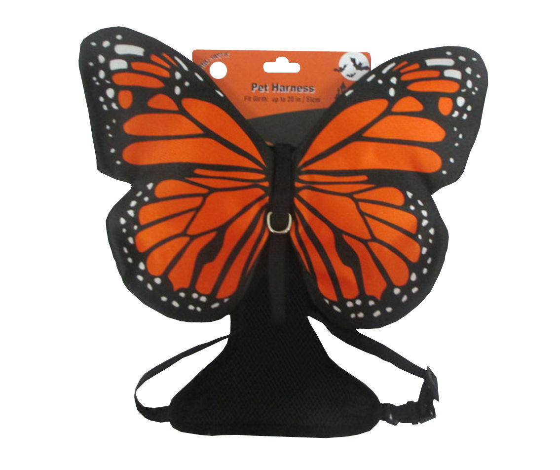 Pet Large Black & Orange Butterfly Harness