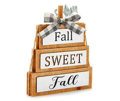"Fall Sweet Fall" Pumpkin Block Stack Tabletop Decor
