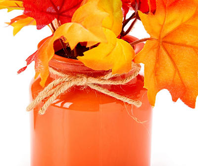 Maple Leaf, Gourd & Berry Arrangement in Glass Jar