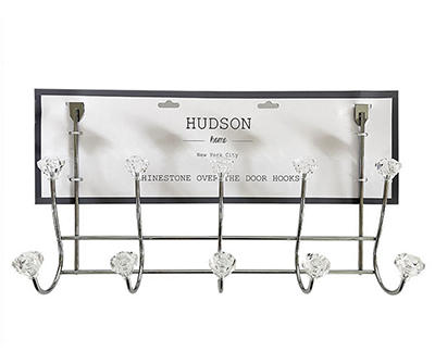 Hudson Home Rhinestone Over-The-Door 5-Hook Rack