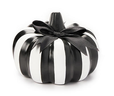 3.15" White & Black Ceramic Pumpkin