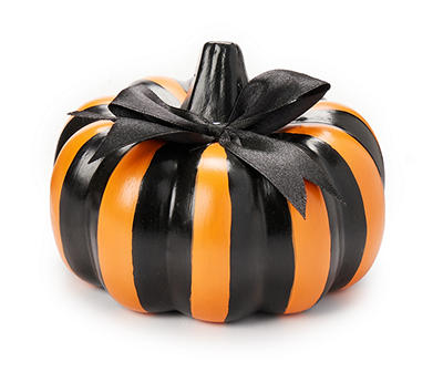 3.15" Orange & Black Ceramic Pumpkin