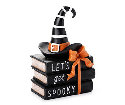 LP STACKED BOOKS W WITCH HAT TABLE DECOR