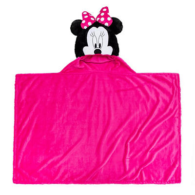 Pink Minnie Mouse Hooded Blanket