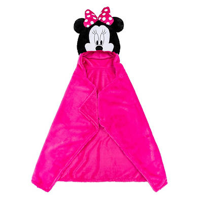 Pink Minnie Mouse Hooded Blanket
