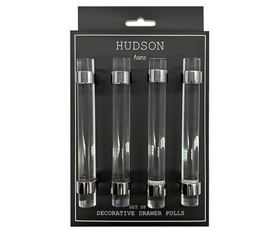 Hudson Home Clear Acrylic Drawer Pull Bars, 4-Pack