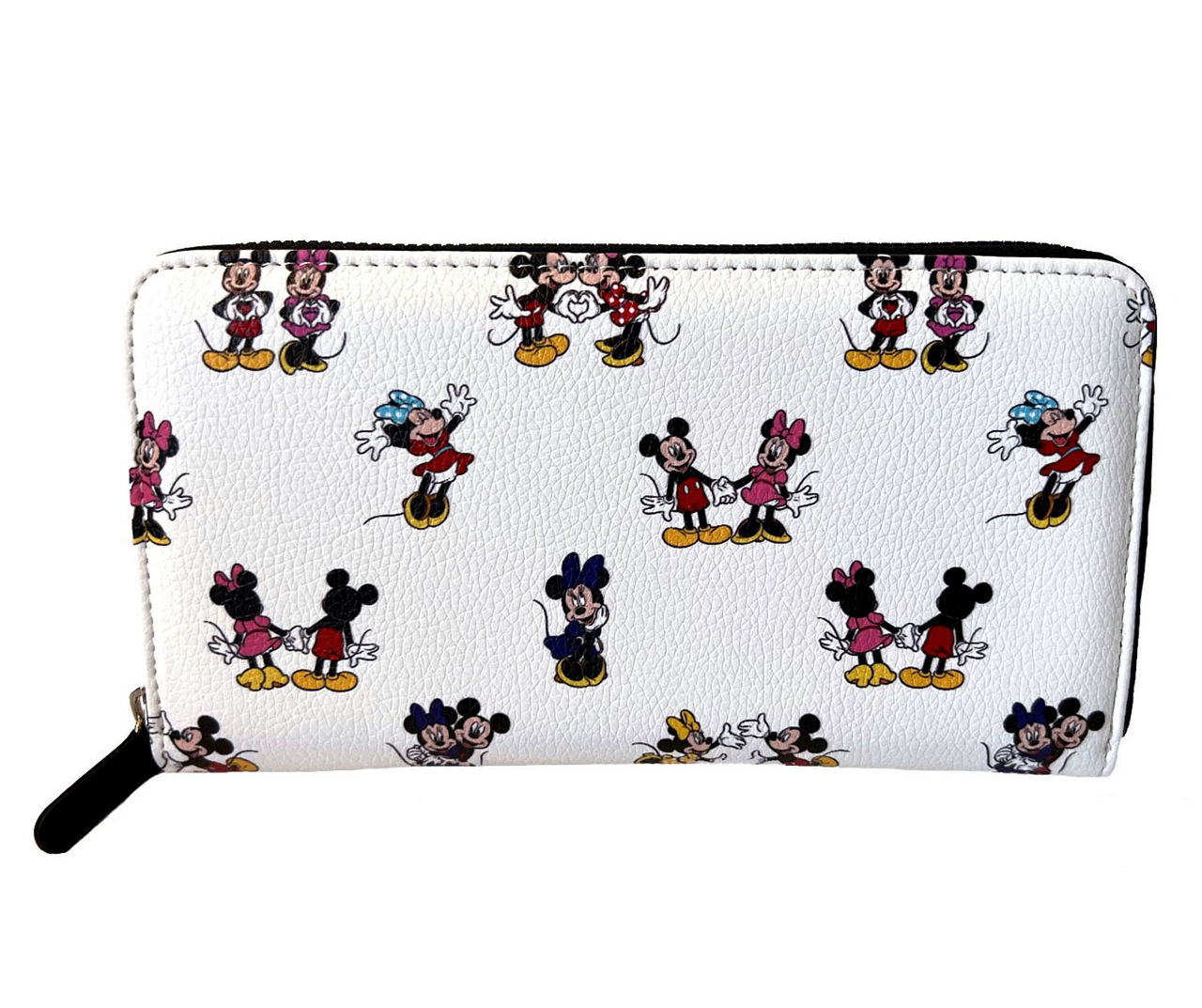 White Minnie & Mickey Pattern Zip Wallet | Big Lots