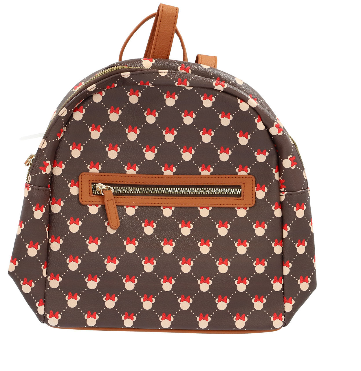 Brown & Black Minnie Head Lattice Backpack