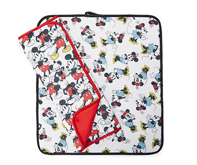 Red & White Mickey & Minnie Patterned 2-Piece Dish Drying Mat Set