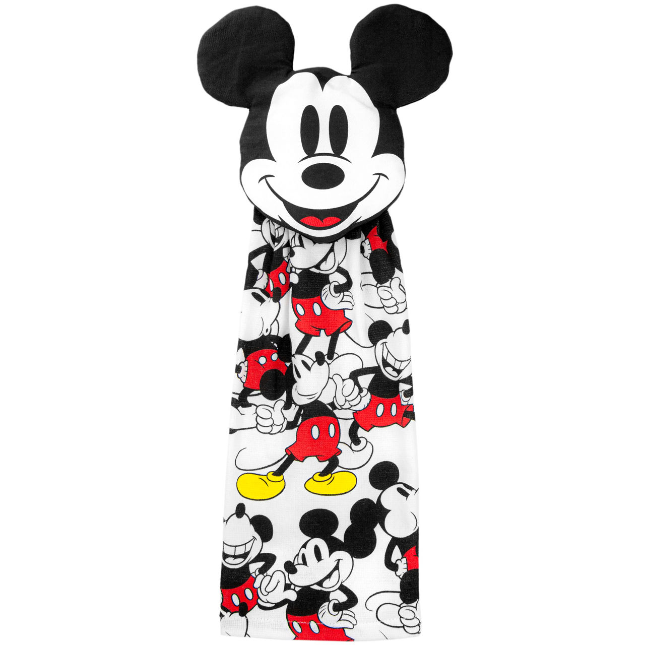 White & Black Mickey Mouse Patterned Tie Towel