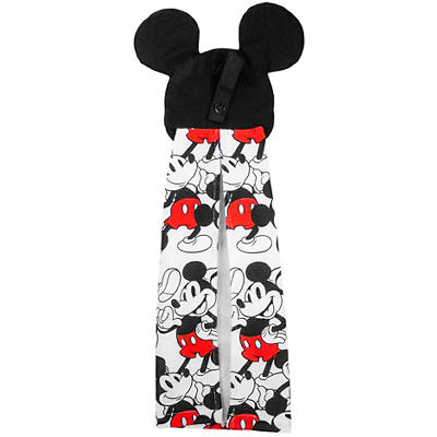 White & Black Mickey Mouse Patterned Tie Towel