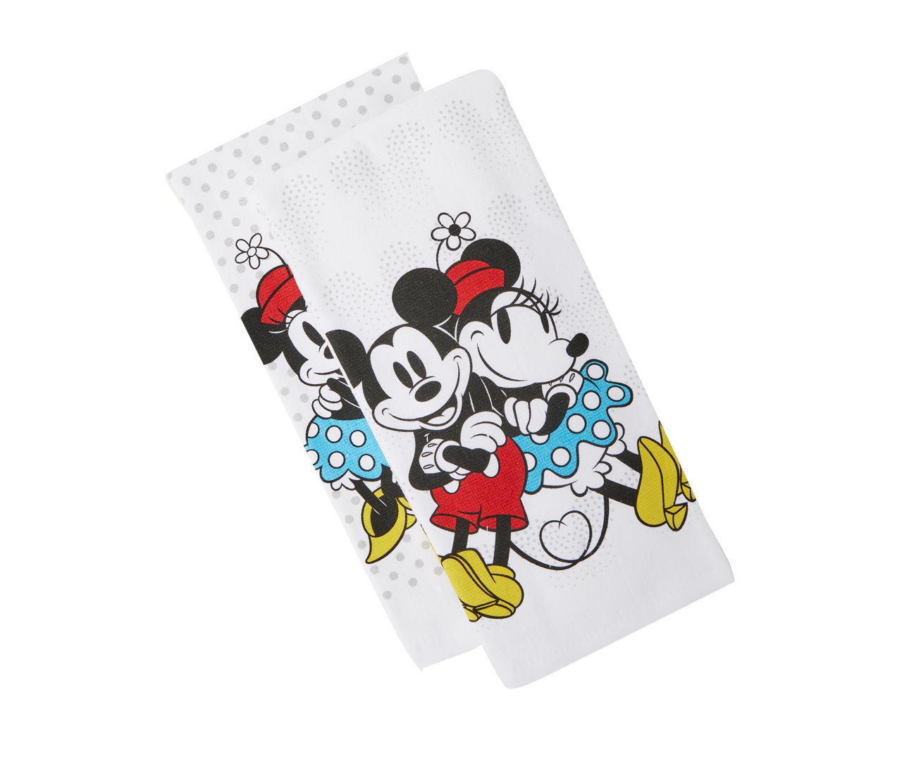 Disney Cotton Kitchen Towels, 2pk, 16 x 28 Inches - Mickey & Minnie Love, White