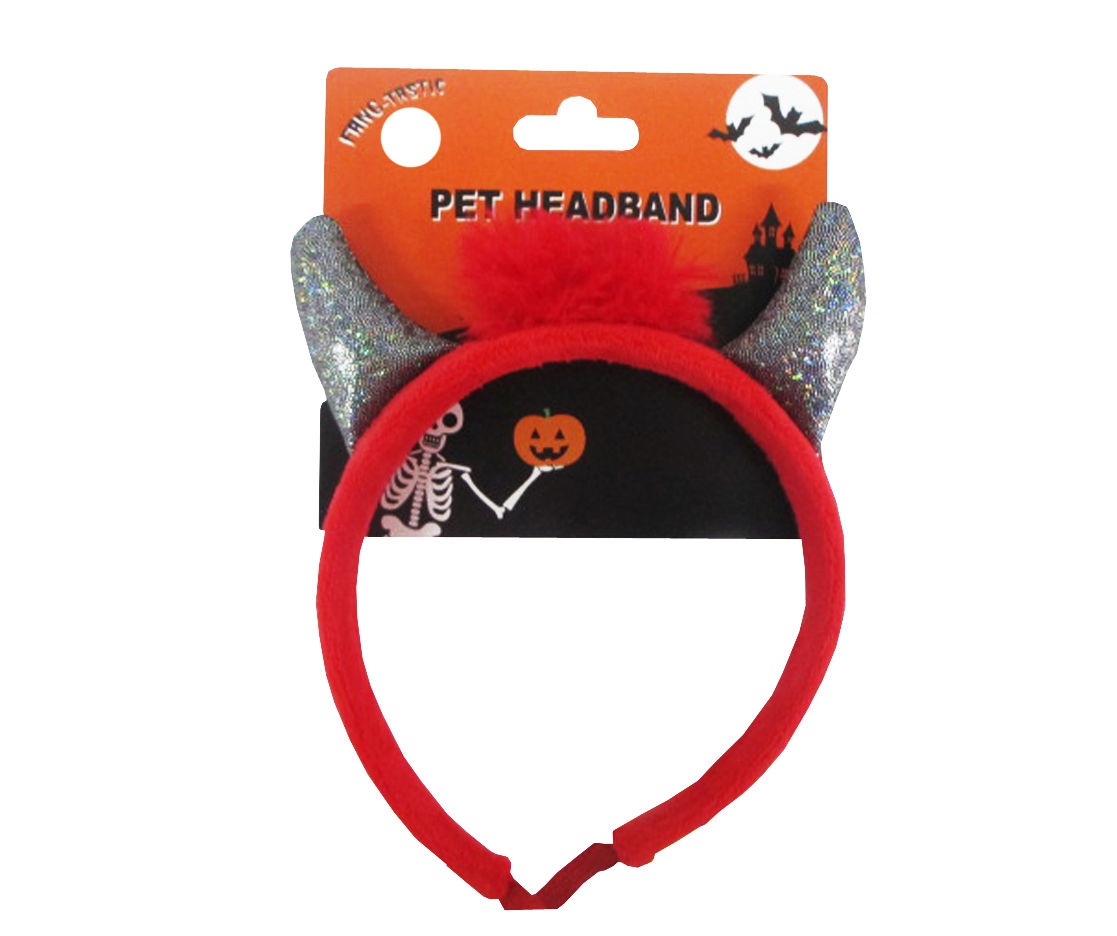 Pet Medium/Large Red Horn Headband