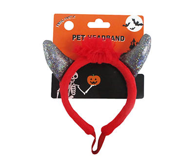 Pet Red Horn Headband