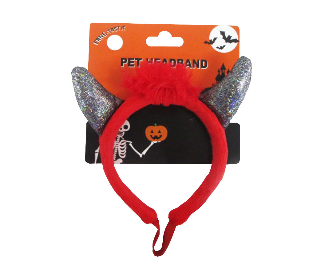 Pet X-Small/Small Red Horn Headband
