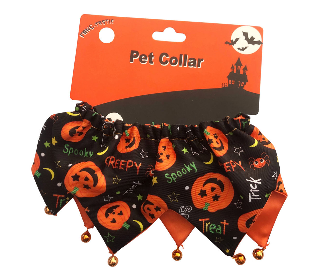 X-Small/Small Black Halloween Pet Collar With Bells
