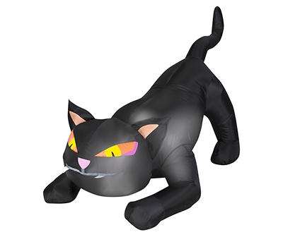 27.56" Airblown Inflatable LED Black Cat