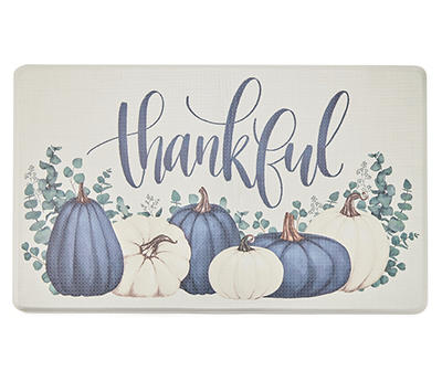 "Thankful" White & Blue Pumpkins Cloudstep Comfort Mat