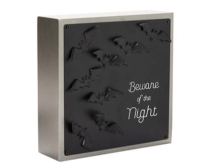 "Beware of the Night" Bats Tabletop Box Plaque