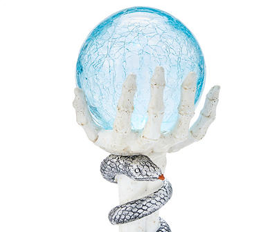 Hand Holding Crackle Glass Ball Tabletop Decor