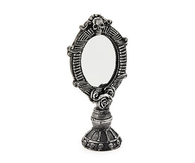 Silver Skull & Rose Tabletop Mirror