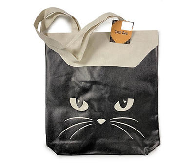 Black Cat Face Tote Bag