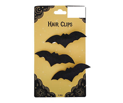 Black Bat 3-Piece Hair Clip Set
