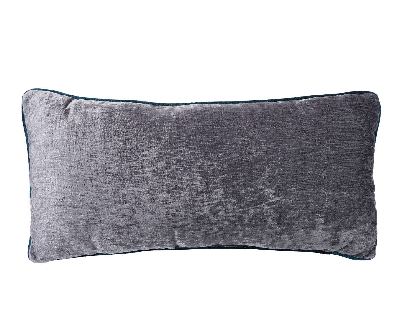 "House Is Haunted" Gray & Green Velvet Rectangle Throw Pillow