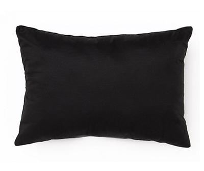 "Welcome to the Dark Side" Black & Iridescent Skull Rectangle Throw Pillow