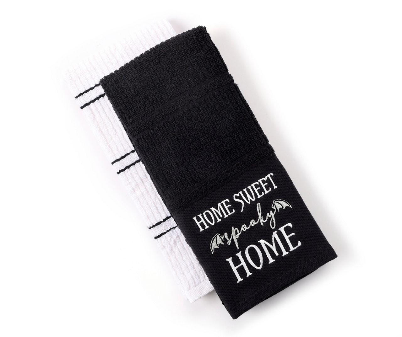 "Spooky Home" Black & White 2-Piece Kitchen Towel Set
