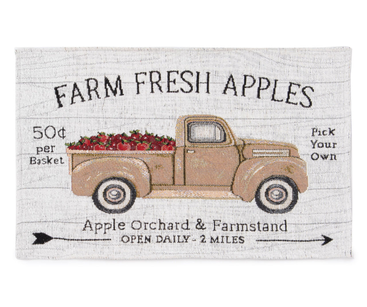 "Farm Fresh Apples" White & Brown Truck Placemat Big Lots