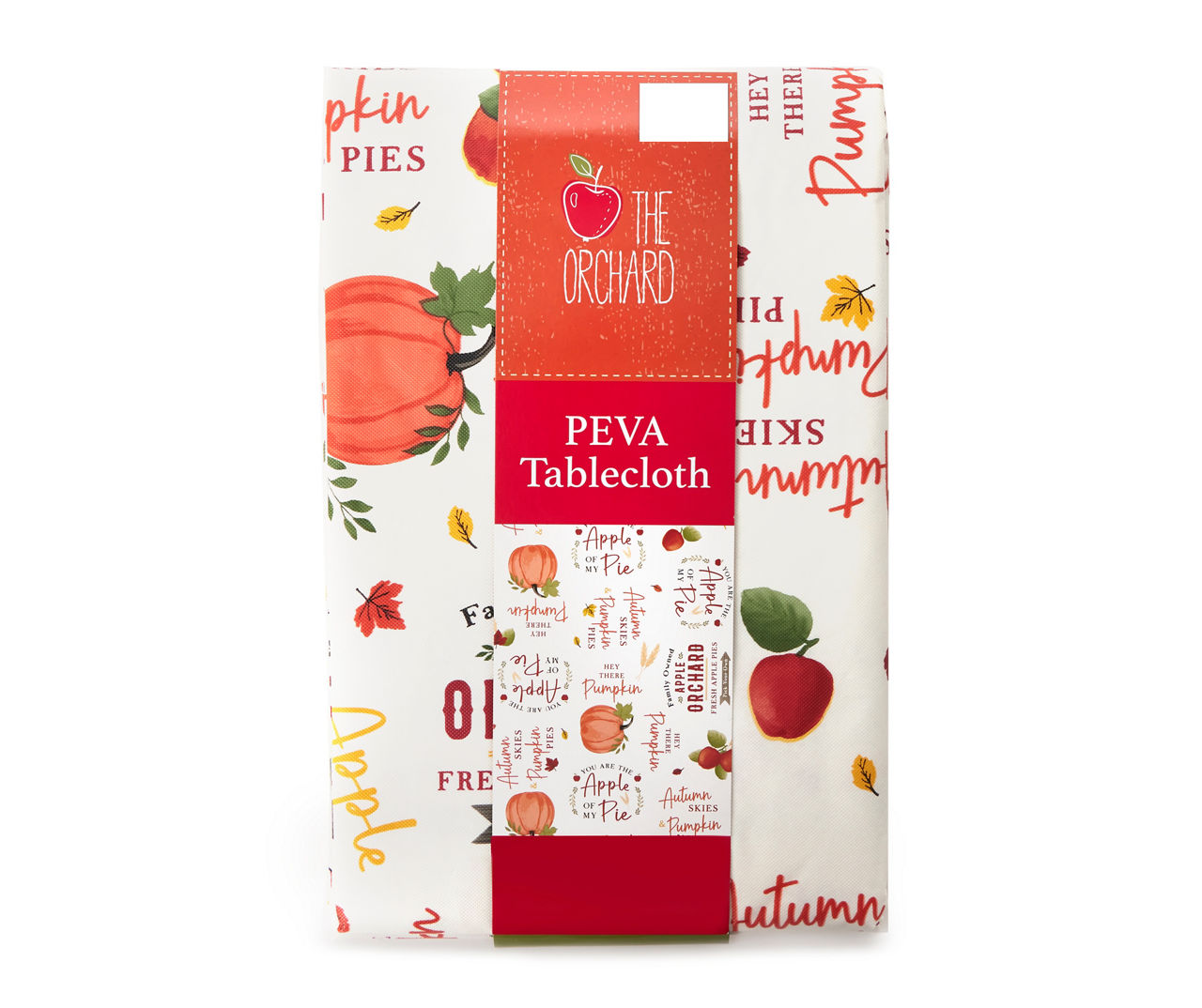 White & Orange Autumn Typography PEVA Tablecloth Big Lots