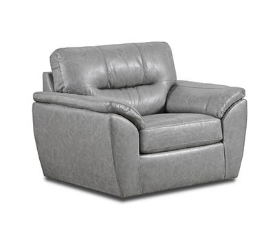 Clifton Ridge Stone Vegan Leather Swivel Chair
