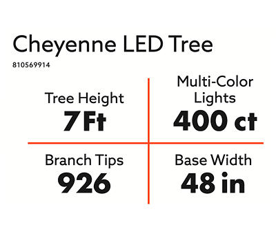 7' Cheyenne Pre-Lit LED Artificial Christmas Tree with Dual 9-Function Micro Lights