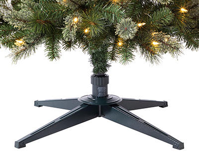 9' Oakmont Flocked Spruce Pre-Let LED Artificial Christmas Tree