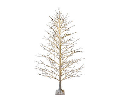 7' Warm White Twinkling LED Birch Tree