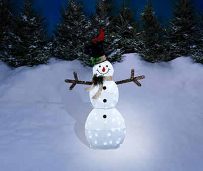 60" LED Snowman with Bird
