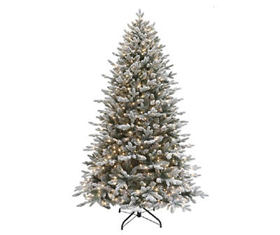 7.5' Worchester Flocked Pre-Lit Artificial Christmas Tree