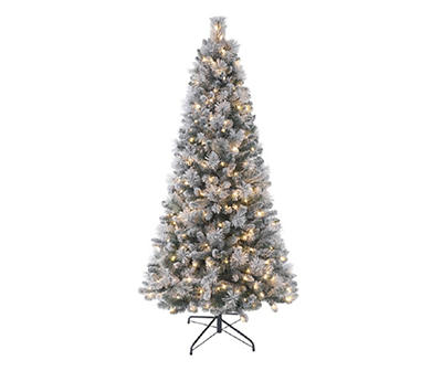 6.5' Grand Rapids Flocked Pre-Lit Artificial Christmas Tree