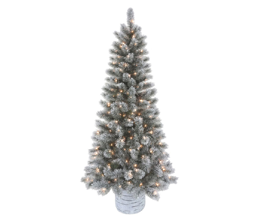 Winter Wonder Lane Blitzen Flocked PreLit Artificial Christmas Urn