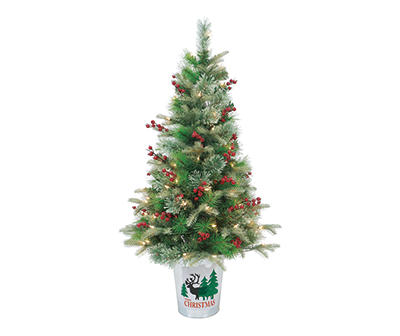 4' Flagstaff Pre-Lit Artificial Christmas Tree Urn