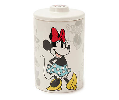 White & Gray Minnie Mouse Ceramic Canister, (8