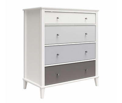 Phoenix White & Gray 4-Drawer Dresser