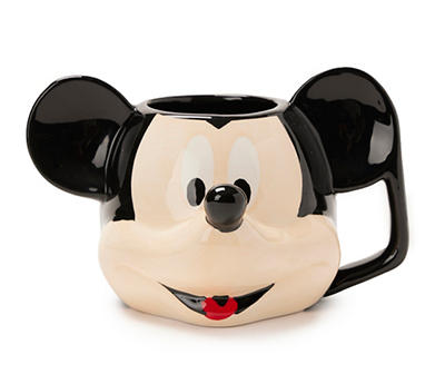 Black & Beige Mickey Face Sculpted Mug