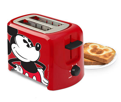 Red Mickey Mouse 2-Slice Toaster
