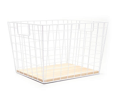 Tapered Grid Bin with Wood Base